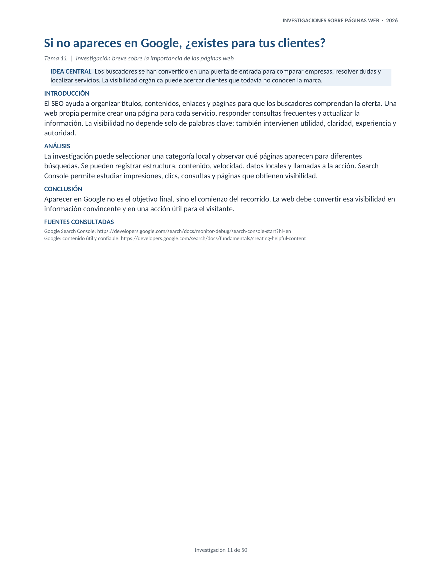 Portada de la investigación 11: Si no apareces en Google, ¿existes para tus clientes?